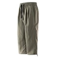 thumbnail image 5 of SeCaotees Men’s Capri Casual Pants, Elastic Waist Relaxed Fit Lightweight Breathable Cropped Bottoms with Hand Pockets for Summer Daily Wear Army Green,L, 5 of 10