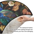 thumbnail image 3 of Embroidery Peacocks Autumn Christmas Tree Mats Waterproof Tree Skirt, Xmas Tree Stand Tray Mat Floor Protector Pad for Holiday Party Decoration, 28.3", 3 of 6