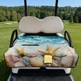 thumbnail image 3 of COEQINE 2-Seater Golf Cart Seat Towel Blanket with Portable Fold Design and Handle, 51.2"x30.3" Universal Fit, Quilted Seat Cover, 4 Pockets, Machine Washable, Beach Starfish Seashell Conch, 3 of 8