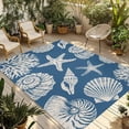 thumbnail image 2 of Outdoor Rug 3x5 ft Shell Starfish Outdoor Large Area Rug Non Slip Rubber Lake Blue Coastal Coral Conch Front Door Mat RV Rug Camping Carpet Patio Outdoor Rugs for Backyard Balcony Deck Porch Indoor, 2 of 9