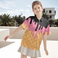 thumbnail image 5 of TAIAOJING Boy Girl Versatile T-Shirts Ice Cream Printed Short Sleeve Turndown Collar Stylish Tshirts Zipper Up Top For Toddler To Teenager Relaxed Fit Lightweight Daily Wear, 5 of 7