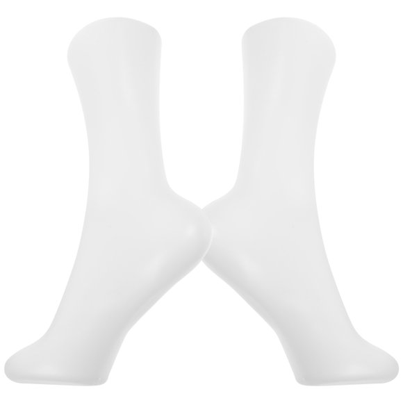 ColoMX Zapatos de maniquí de plástico para mujer, modelo de pie, soporte para zapatos cortos, modelo de exhibición, 2 uds.
