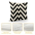 thumbnail image 4 of ONETECH Square Decorative Throw Pillows Cushion Covers Black&amp; Beige Stripes Modern Geometry Print Home Pillowcases, 4 of 5