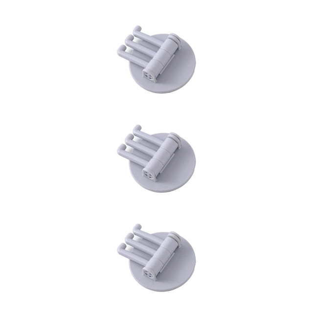 Naiovety Gancho adhesivo sin costuras de tres ramas Gran capacidad de carga Ganchos de barra Soporte para llaves de baño Bastidores de Type1 NO1