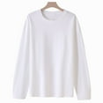 thumbnail image 2 of Zpanxa Women's Classic Fit T-Shirt Long Sleeve Round Neck Basic Top Breathable Cotton Layering Piece Minimalist Casual Tee, 2 of 8
