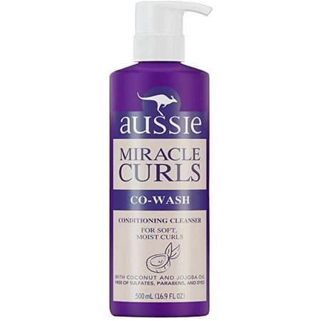 - 3 Pack - Aussie Miracle Curls Co-wash Conditioning Cleanser Coconut Jojoba Oil, 16.9 oz