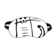 thumbnail image 1 of La sonrisa del gato sentarse línea negra Máscara de sueño, 1 of 4