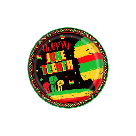 RedandBlack Party Decorations Green Party Plates 7inJuneteenth Family Reunion Disposable Tableware