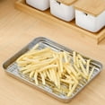 thumbnail image 3 of Guardoinrt Stainless Steel Tray Space-saving And Widely Used Food Storage And Baking Easy Access Food Storage Tray Baking Pan Tray 304net rack large 1Set, 3 of 6
