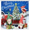 thumbnail image 1 of Cortina de ducha navideña, 71.7 x 71.7 in, cortina de baño impermeable con gnomos de Feliz Navidad, camión rojo, árbol de Navidad, muñeco de nieve, cortinas de ducha de tela para baño con ganchos para decoración del hogar, regalos Sailing Electrónica, 1 of 5