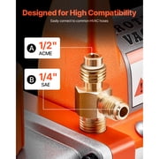 KFFKFF 3.5 CFM 1/4 HP Single Stage Rotary Vane Vacuum Pump, Ideal for HVAC Systems, Includes Oil Bottle, 1720 RPM, Suitable for Automotive AC Maintenance and Resin Degassing