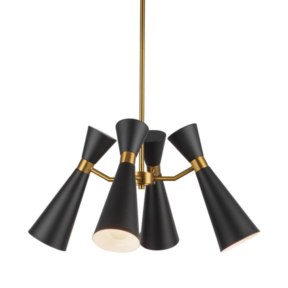 Alora Lighting Ch574424 Blake 4 Light 24" Wide Chandelier - Matte Black / Aged Gold