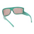 thumbnail image 4 of Flat Top Oversized Wrap Curved Lens Plastic Retro Sporty Sunglasses Green - Brown, 4 of 4