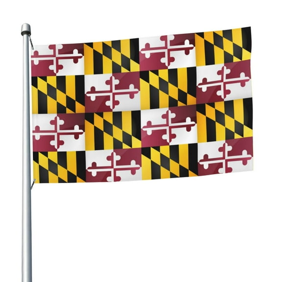 Flag Of Maryland Flag 5x8 Ft Print Vivid Color Light-Weighted Flags With Grommets