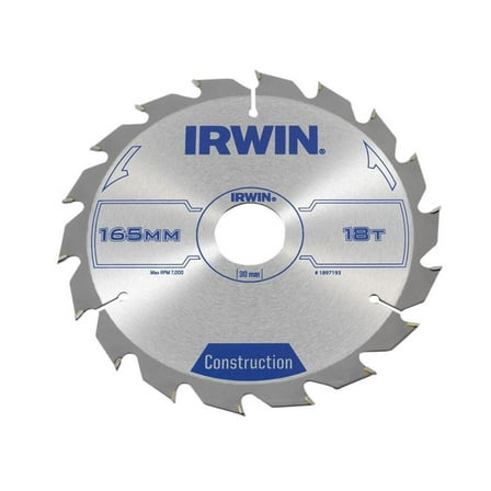 IRWIN - Construction Circular Saw Blade 165 x 30mm x 18T ATB