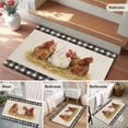 thumbnail image 5 of Hen Washable Entry Rug 2x3 Vintage Farmhouse Hen Straw Linen Texture Black Plaid Low Pile Indoor Door Mat with Rubber Backing Thin Area Rug for for Entrance, Bedroom, Kitchen, Laundry, Bathroom, 5 of 9