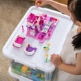 thumbnail image 4 of 17 QT 4 Packs Clear Storage Bin with Lid and Removable Tray Building Baseplate Plastic Storage Box for Kids Craft Toy Sewing Organizer, 4 of 7
