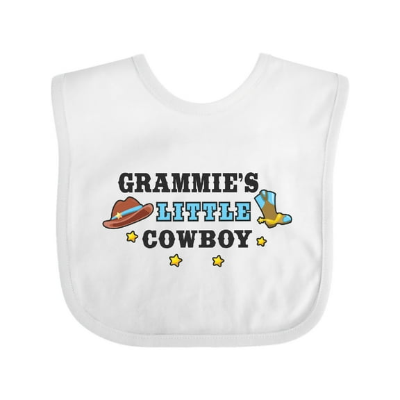 Inktastic Grammies Little Cowboy with Cowboy Hat and Boots Boys Baby Bib