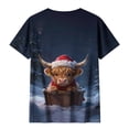 thumbnail image 5 of Axdhxbd Womens Christmas Shirt Cute Highland Cow Graphic Tees Xmas Short Sleeve Crew Neck Tshirts Plus Size Holiday Tops S-5XL, 5 of 7