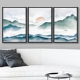 thumbnail image 2 of wall26 Framed Canvas Print Wall Art Set Watercolor Green &amp; Blue Mountain Range with Birds Nature Wilderness Illustrations Modern Art Colorful Cool for Living Room, Bedroom, Office - 24"x36&q, 2 of 5