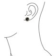 thumbnail image 4 of Bling Jewelry Womens Balinese Button Style Clip-On Earrings with Simulated Black Onyx for Non Pierced, 4 of 5