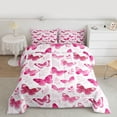 thumbnail image 2 of Feelyou Pink Butterlfy Full Size Comforter Sets, Cartoon Princess Bedding Sets, 3pcs, 2 of 8