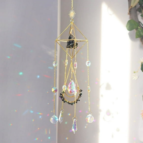 Xiao Hua Bola de prismas de cristal atrapasol para colgar en la ventana, decoración navideña para jardín - B10