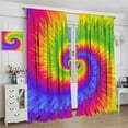 thumbnail image 3 of Rainbow Tie-Dye Curtains, Boho Colorful Mandala Spiral Hippie Abstract Art Prints Blackout Rod Pocket Window Treatments Drapes for Bedroom Living Room Kitchen42x63in, 3 of 6