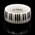 thumbnail image 6 of White Ceramic Piano Keyboard 10mm Wedding Band Domed High Polished Ring Size 11.5, 6 of 6