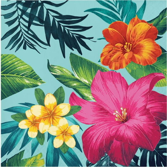 Tropical Luau Party 6.5" Paper Luncheon Napkins 16ct Hawaiian Birthday
