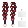 thumbnail image 1 of Uxcell 2 Pcs Correa para Teléfono con Pestañas de Sujeción, Pulsera Lanyard para Teléfono Celular Hecha a Mano para Mujeres y Niñas, Burdeos, 1 of 7