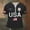 Black, variant on Laipiong 250th Anniversary USA Shirts for Men Stand Collar and Half Zip Athletic Short Sleeve V Neck Tee Tops Soft Going Out Workout Gym Tops
