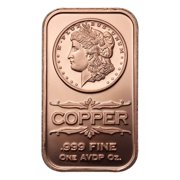 1 oz Morgan Dollar Copper Bar .999 Fine