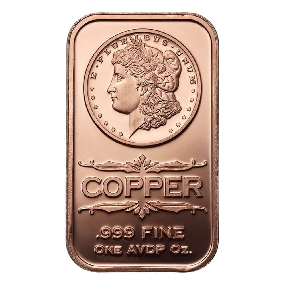 1 oz Morgan Dollar Copper Bar .999 Fine