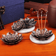 thumbnail image 7 of Arroyner 3 Pcs Alloy Incense Holder Lotus Stick Incense Burner Cone Incense Holder with Ash Catcher, 7 of 7