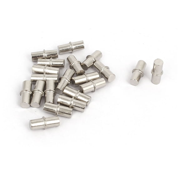 Unique Bargains Furniture Wardrobe Shelf Support Pins Studs Pegs Silver Tone 6mmx17mm 20Pcs