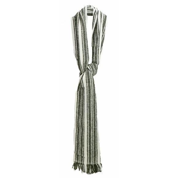 Destin Foulard Sciarpa à Rayures Grn/Wht Rayé pour Homme Foulards et Châle - Taille Unique