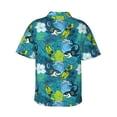 thumbnail image 3 of Picia Shark And Leaves Gentle Cotton Regular Fit Short Sleeve Casual Hawaiian Shirt for Men-3X-Large, 3 of 9