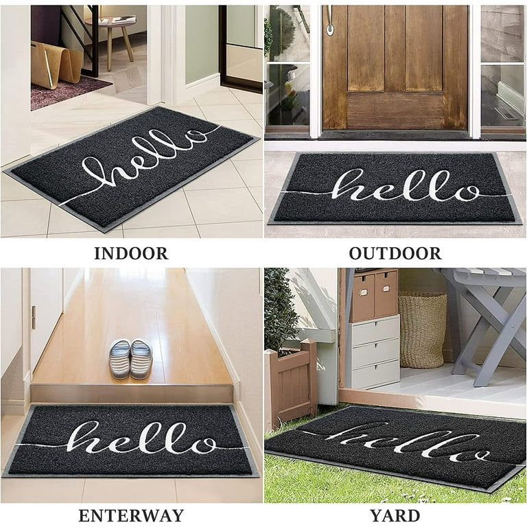 Non-slip Hello Door Mat Carpet Durable Welcome Mats Indoor Outdoor Rugs For  Entryway Patio High Traffic Areas