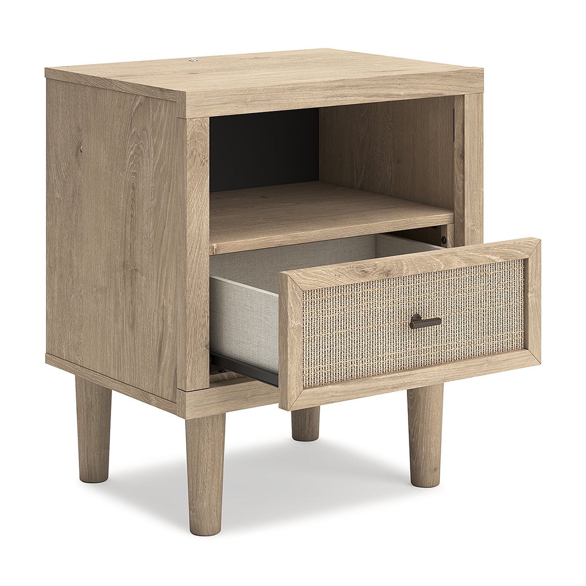 Signature Design by Ashley Cielden Modern Nightstand with USB Charging, Two-Tone Brown