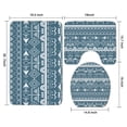 thumbnail image 3 of Blue Geometric Triangle Arrow Pattern Bathroom Rugs Sets 3 Piece,Toilet Cover Set,Absorbent Non Slip Bathroom Mats Sets with U-Shaped Contour Rug Toilet Rug Set, 3 of 5