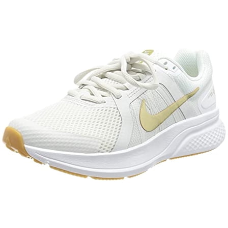 Nike Women's Stroke Running Shoe, Platinum Tint MTLC Gold Star White Gum Lt Brown, 7.5