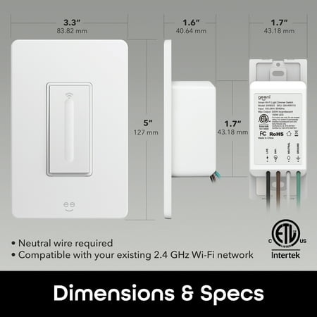 Geeni - Wi-Fi Switch / Dimmer - White