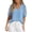 Light Blue, variant on PRETTYGARDEN Womens Tops Dressy Casual Puff Sleeve Chiffon Blouses V Neck Business Work Shirts Summer Fashion Clothing