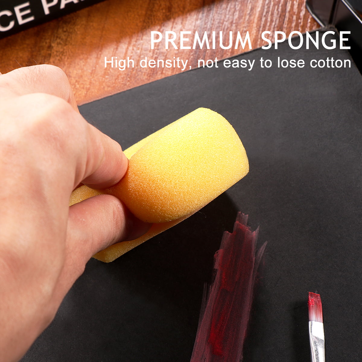 Paint Round Sponge Tool Potter's Sponges 12pcs Round Synthetic Watercolor Artist Sponges for Painting Crafts Pottery Yellow 