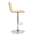 thumbnail image 6 of Cream Faux Leather Walnut and Chrome Adjustable Swivel Bar Stool, 6 of 9