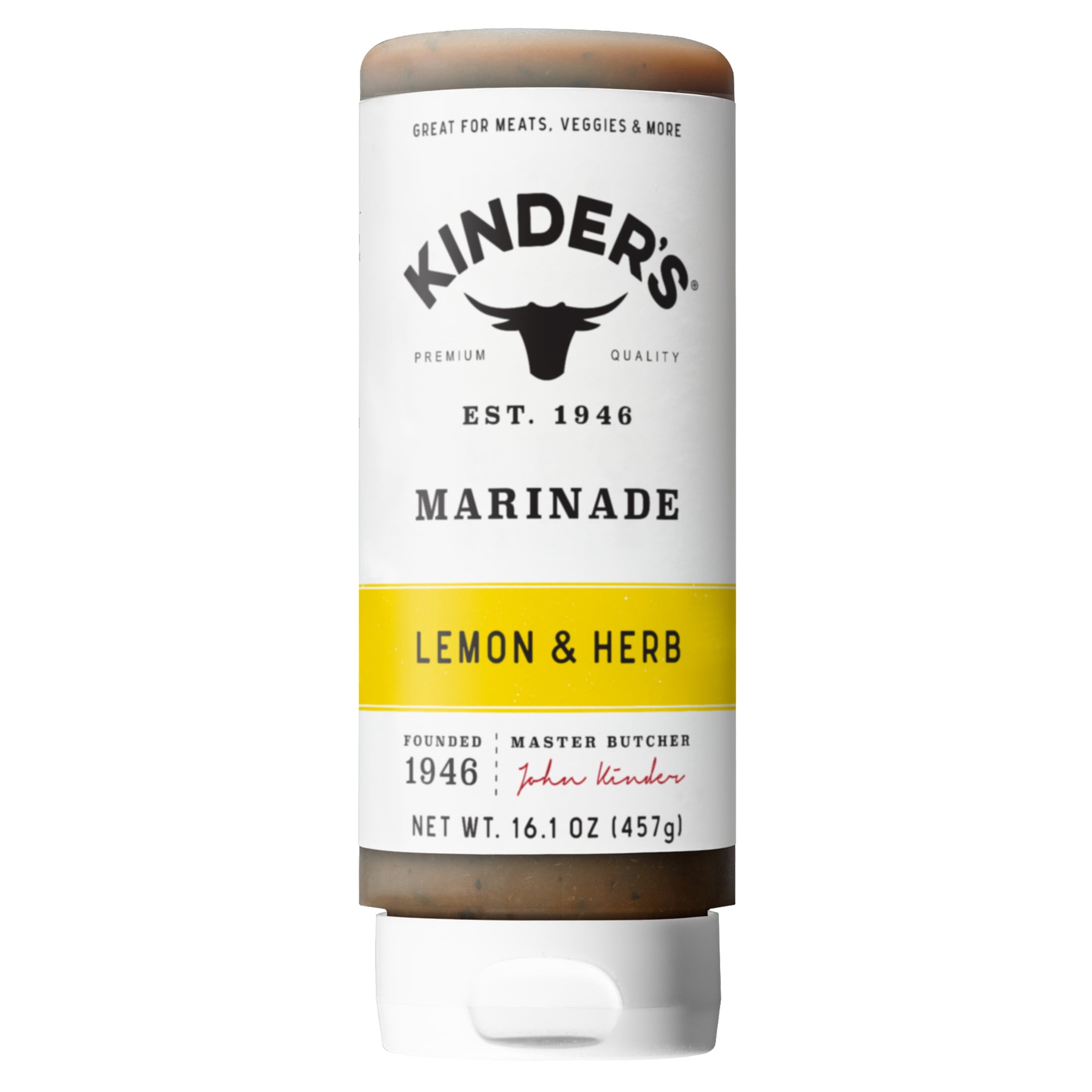 (3 pack) Kinder's Lemon and Herb Marinade for Meat and Vegetables, 16.1 oz Bottle