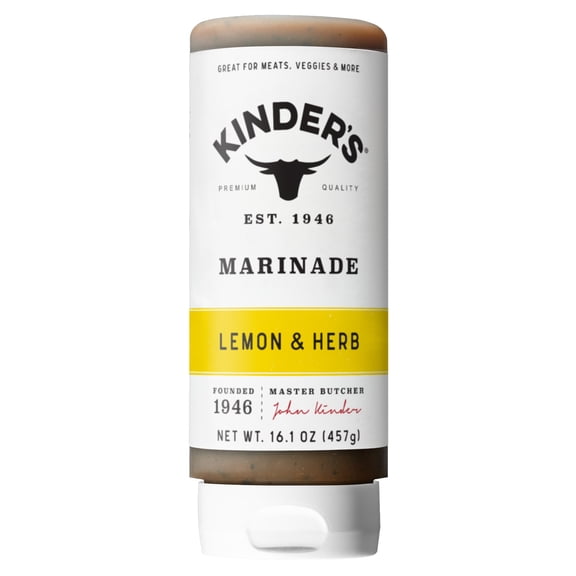 Kinder's Lemon and Herb Marinade for Meat and Vegetables, 16.1 oz Bottle