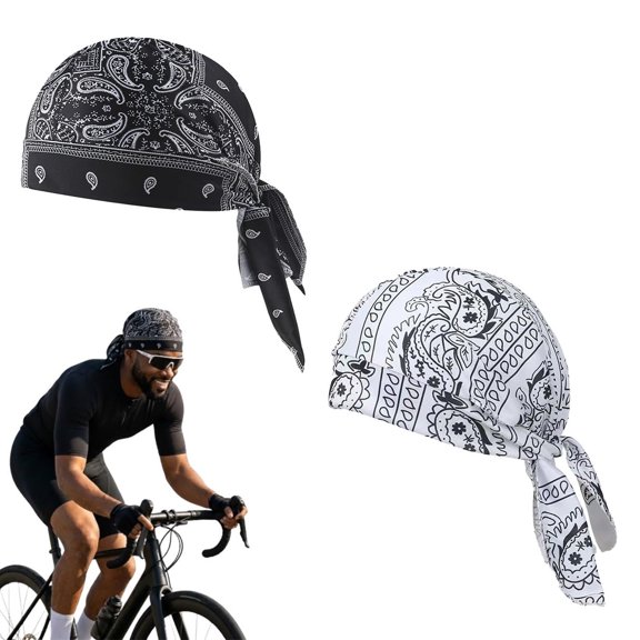 Elastic Cycling Sports Cap, Paisley Bandana Skull Cap, Breathable Cooling Elastic Cycling Head Wrap Sports Headscarf