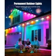 Permanent Outdoor Lights 50ft with 30 LED Lights,Smart RGB+IC Eaves Lights with 75 Scene Modes,IP67 Waterproof for Christmas, Holiday Decor, White